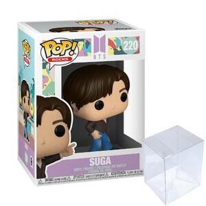 Suga BTS Dynamite Funko Pop Rocks Figure w/ Collapsible Protector Box NEW DBLBXD